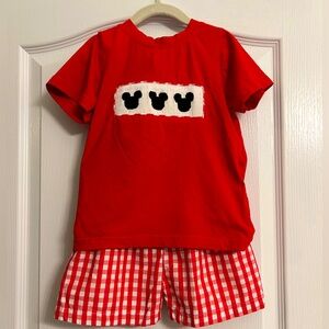 Toddler Boys smocked Mouse Set